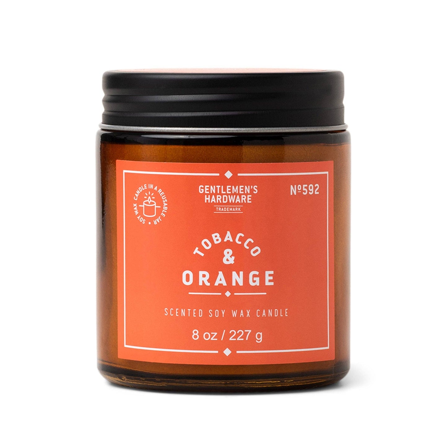 Gentlemen's Hardware Glass Jar Candle - Tobacco & Orange