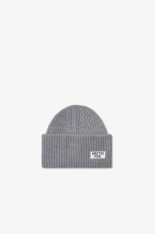 The Merino Wool Beanie with label - Grey