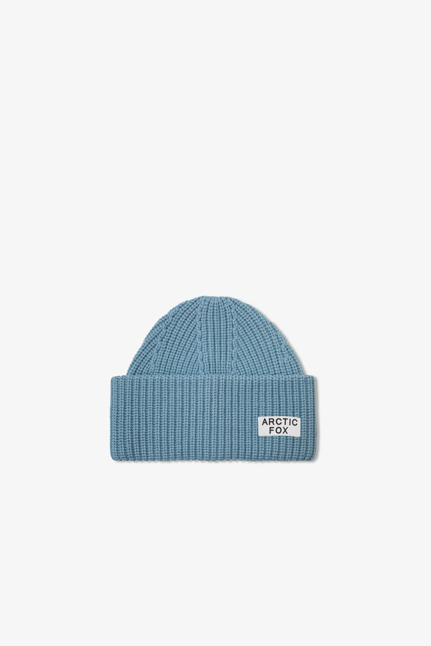 The Merino Wool Beanie With Label- Blue